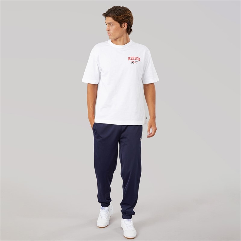 Reebok Mens Identity Vector Logo Knit Track Pants Vector Navy - Image 4