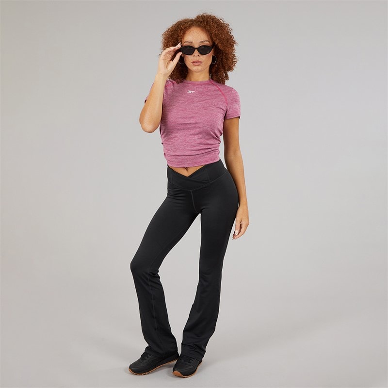 Reebok Womens Workout Ready Basic Bootcut Pants Night Black - Image 3
