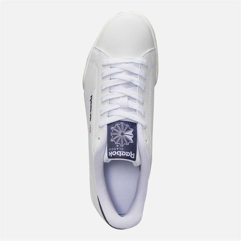 Reebok Mens NPC II Syn Trainers White/White/Vector Navy - Image 4