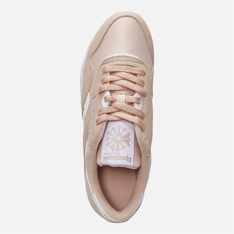 Reebok Womens Classic Nylon Trainers Pink Stucco/Footwear White/Footwear White Pink/White/White - Image 4
