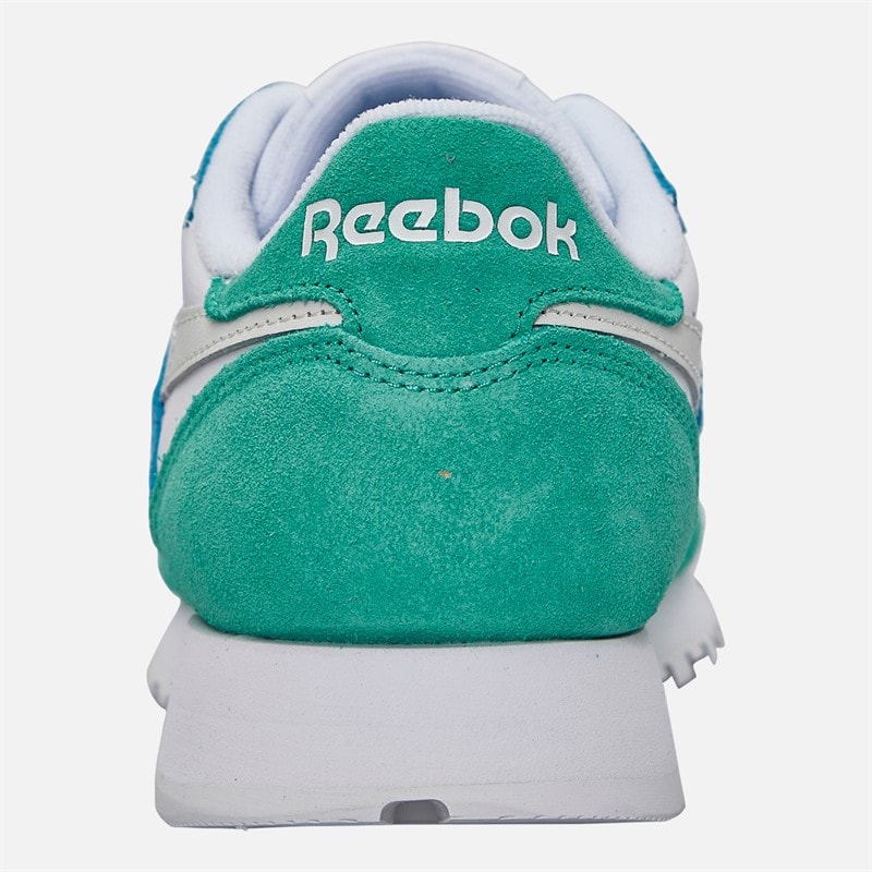 Reebok Womens Classic Leather Trainers White/Unleashed Green/Grey White/Unleashed Green/Grey 1 - Image 3