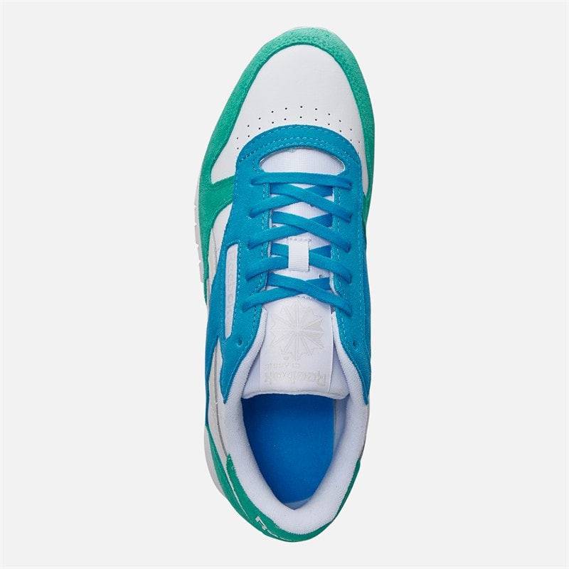 Reebok Womens Classic Leather Trainers White/Unleashed Green/Grey White/Unleashed Green/Grey 1 - Image 4