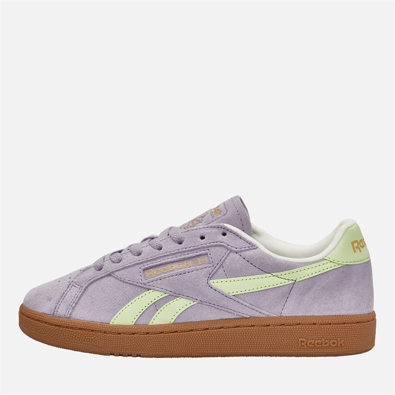Reebok Womens Club C Grounds UK Trainers Dusk Purple/Astro Lime/Gum