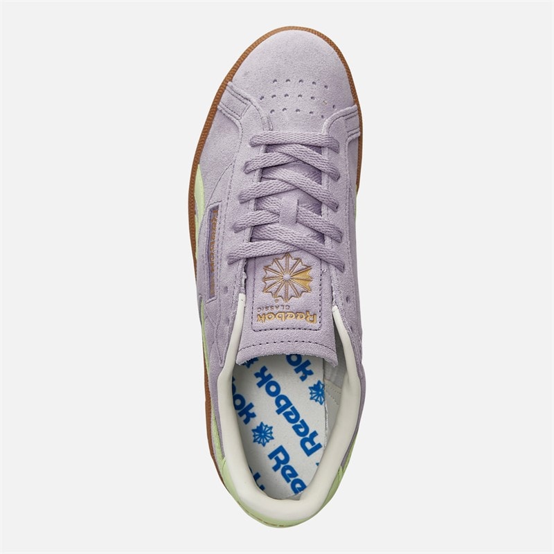 Reebok Womens Club C Grounds UK Trainers Dusk Purple/Astro Lime/Gum - Image 4