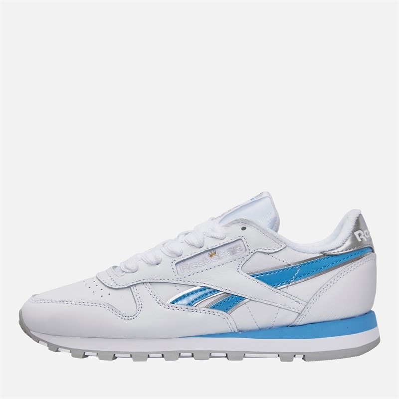 Reebok Womens X Angel Reese Classic Leather 'White Always Blue' Trainers Silver/Always Blue/White
