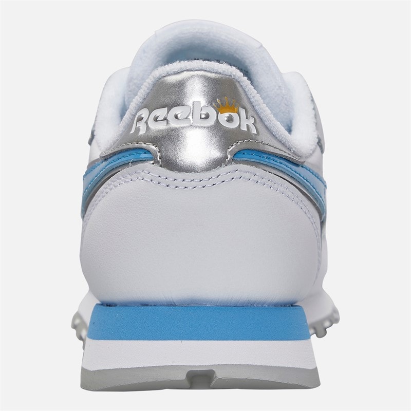 Reebok Womens X Angel Reese Classic Leather 'White Always Blue' Trainers Silver/Always Blue/White - Image 3