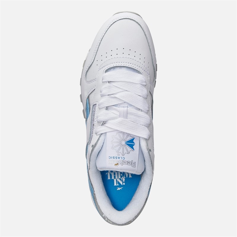 Reebok Womens X Angel Reese Classic Leather 'White Always Blue' Trainers Silver/Always Blue/White - Image 4