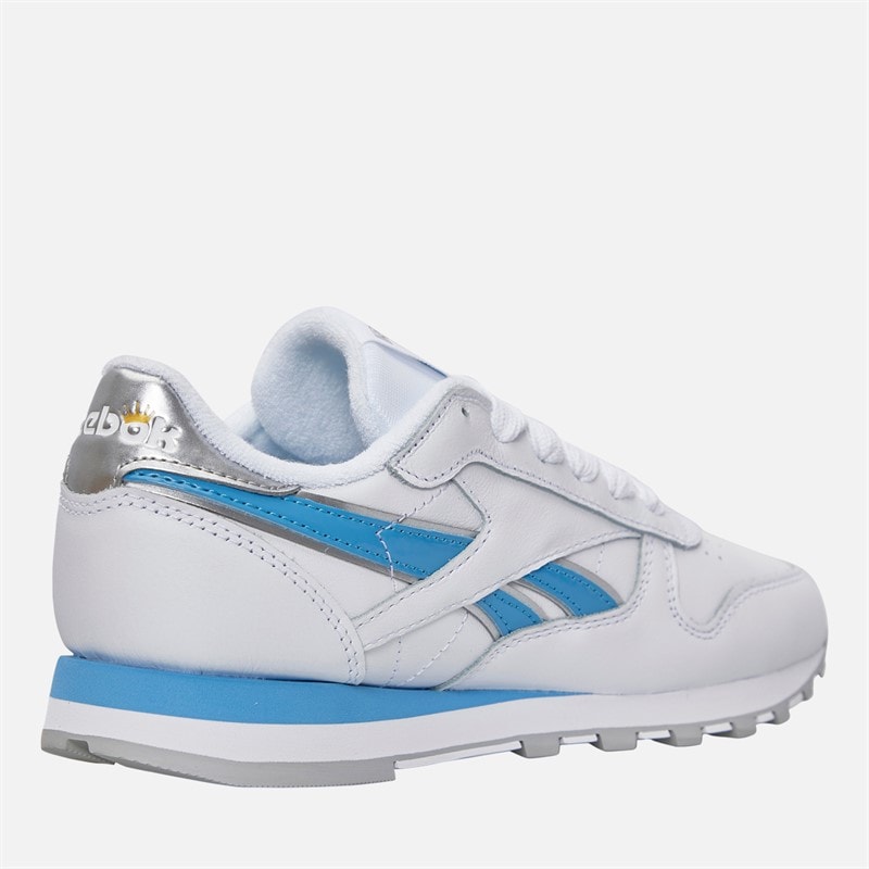Reebok Womens X Angel Reese Classic Leather 'White Always Blue' Trainers Silver/Always Blue/White - Image 5