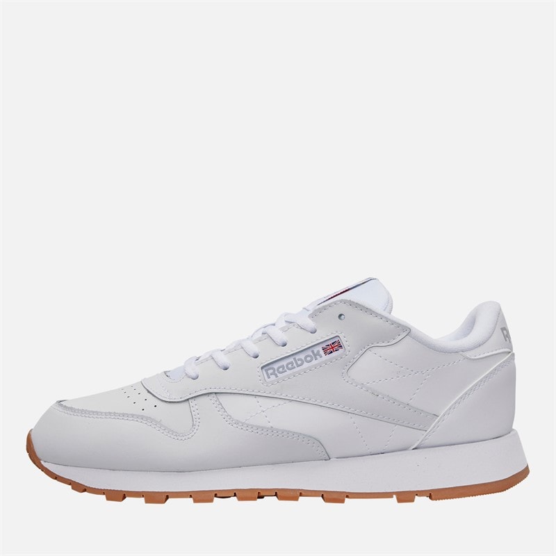 Reebok Junior Boys Classic Leather Trainers White/White/Gum - Image 1