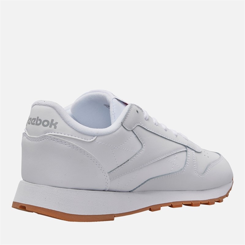 Reebok Junior Boys Classic Leather Trainers White/White/Gum - Image 5