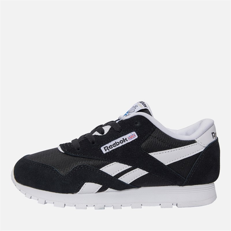 Reebok Boys Classic Nylon Trainers Black/Black/White - Image 1