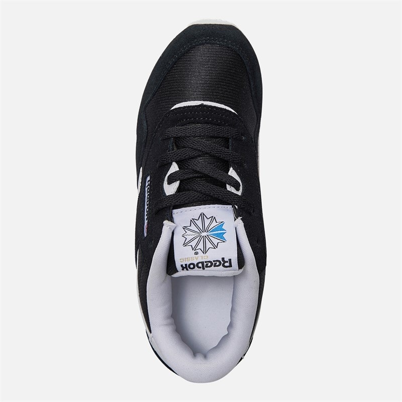Reebok Boys Classic Nylon Trainers Black/Black/White - Image 4