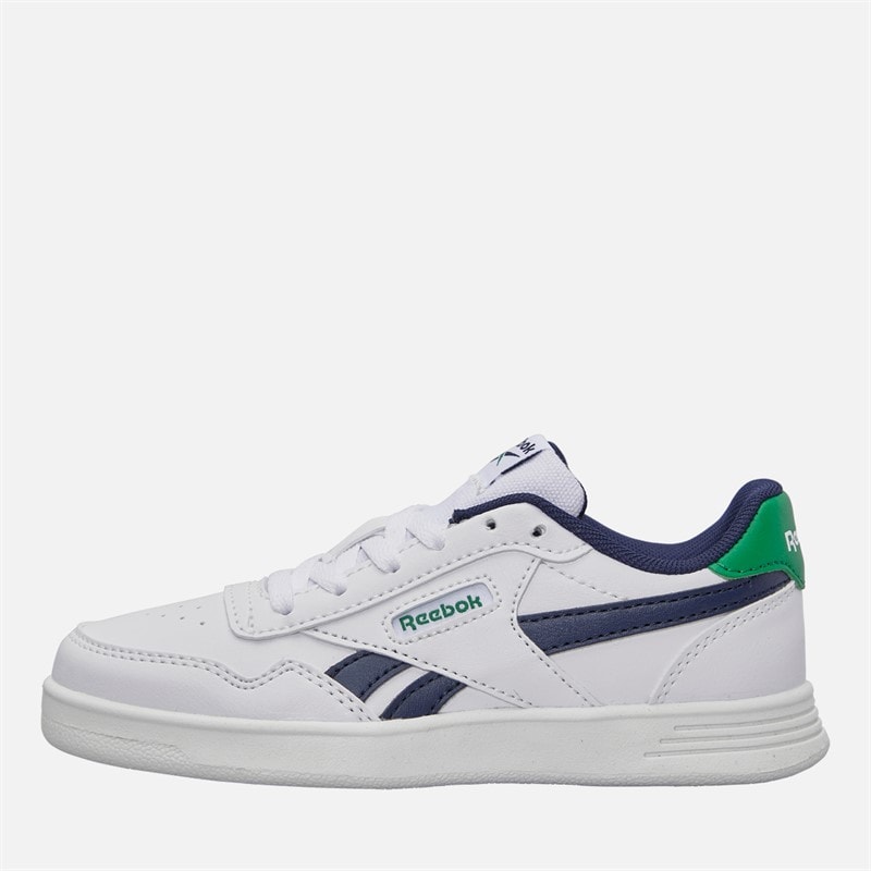 Reebok Boys Court Advance Trainers White/Vector Navy/Glen Green