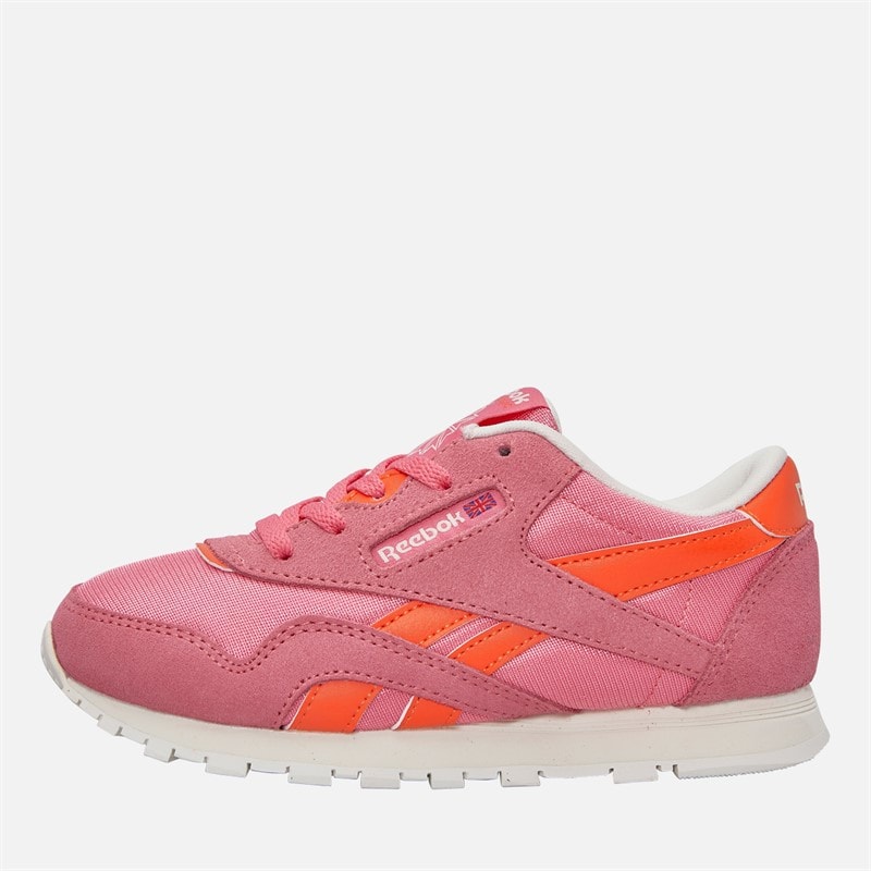 Reebok Girls Classic Nylon Trainers Passion Pink/Pump Orange - Image 1