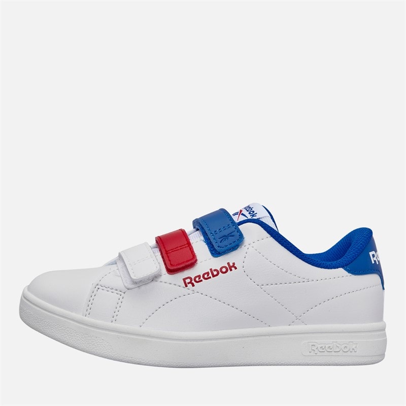 Reebok Kids Court Clean Hook And Loop Trainers White/Vector Red/Vector Blue