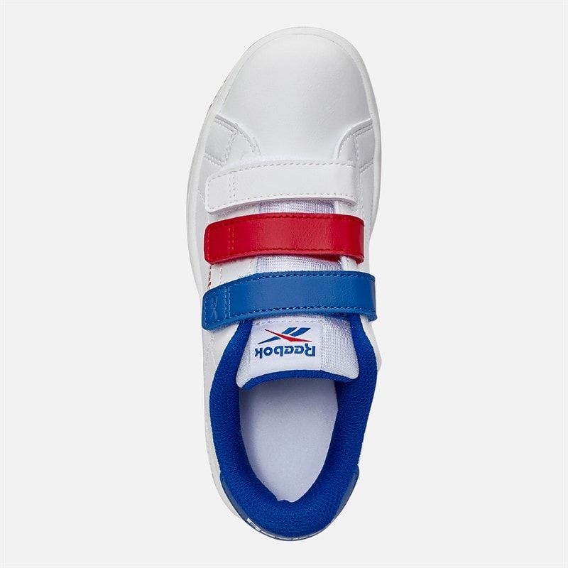 Reebok Kids Court Clean Hook And Loop Trainers White/Vector Red/Vector Blue - Image 4