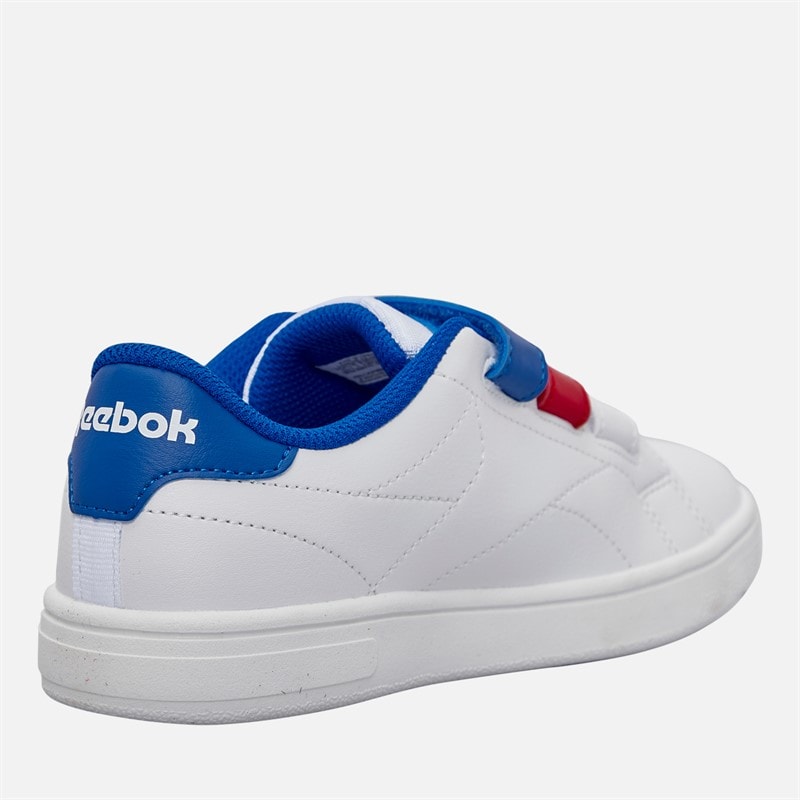 Reebok Kids Court Clean Hook And Loop Trainers White/Vector Red/Vector Blue - Image 5