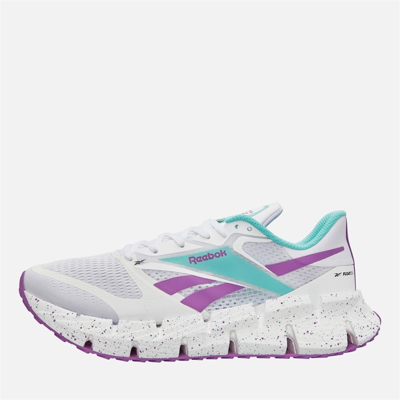 Reebok Mens Floatzig 1 Neutral Running Shoes White/Aqua/Purple Rave
