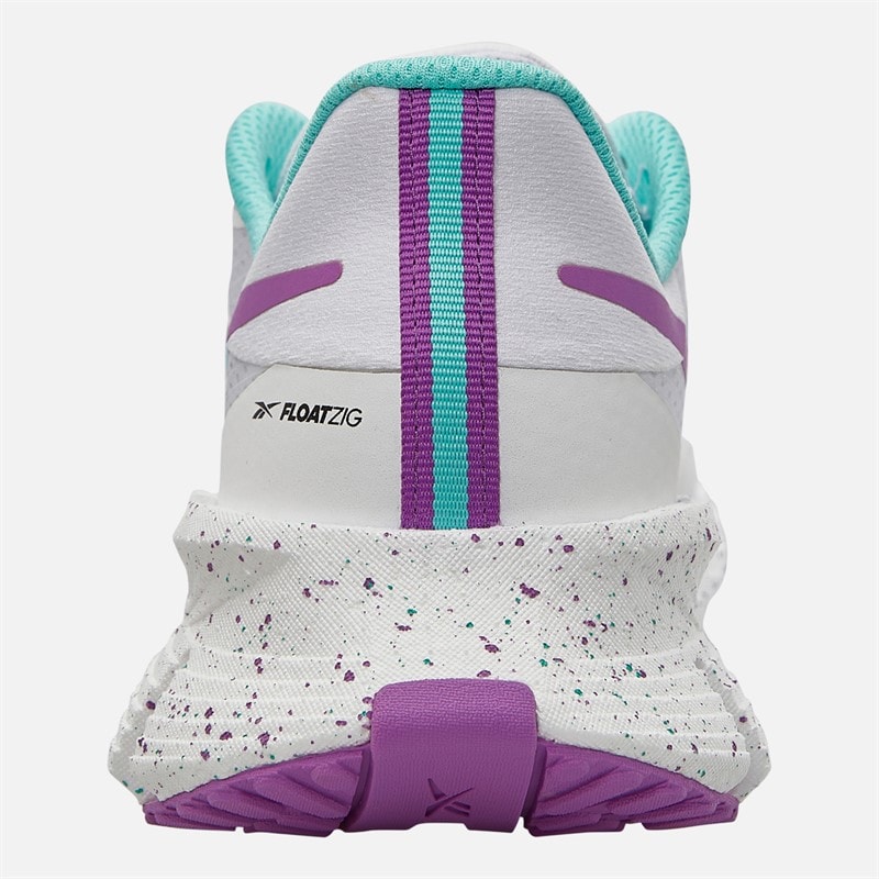 Reebok Mens Floatzig 1 Neutral Running Shoes White/Aqua/Purple Rave - Image 3