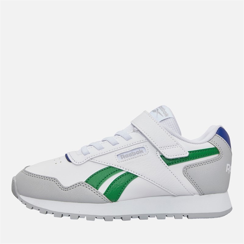 Reebok Kids Glide Elastic Lace And Top Strap Trainers White/Grey/Classic Cobalt
