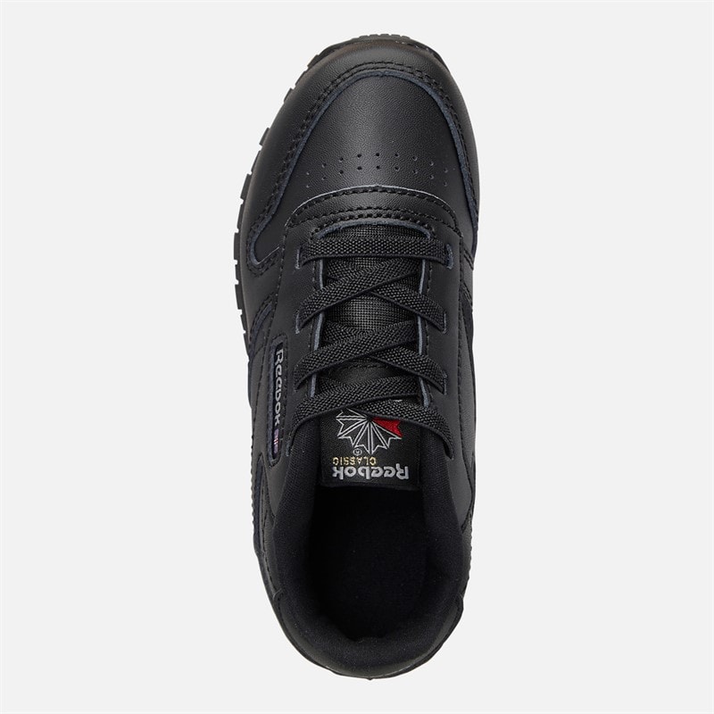 Reebok Infant Classic Leather Trainers Black/Black/Black - Image 4