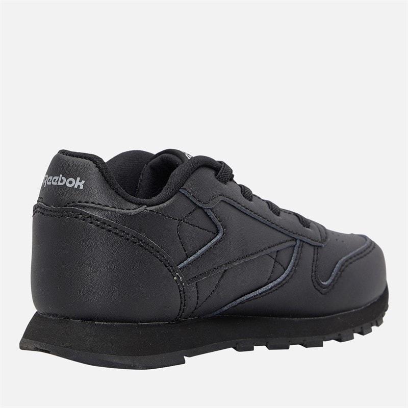 Reebok Infant Classic Leather Trainers Black/Black/Black - Image 5