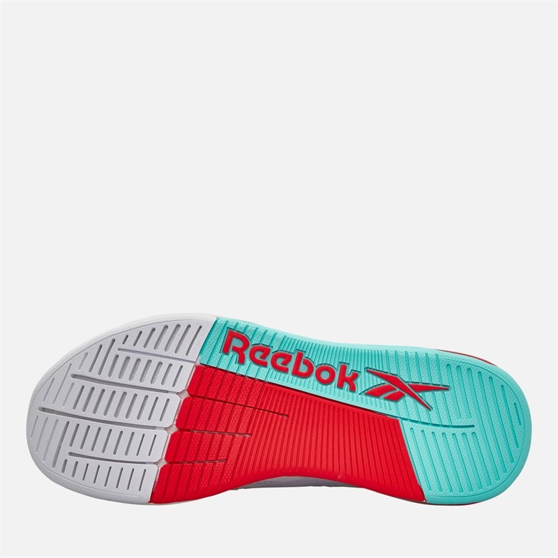 Reebok Womens Nano X5 Training Shoes White/Aqua/Energy Red - Image 2