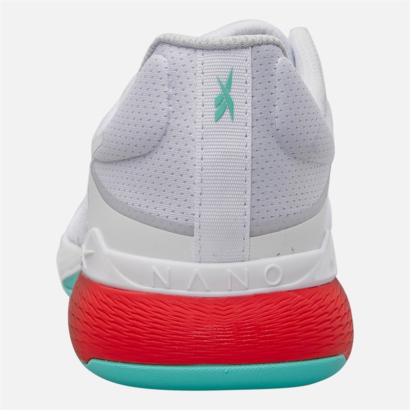 Reebok Womens Nano X5 Training Shoes White/Aqua/Energy Red - Image 3