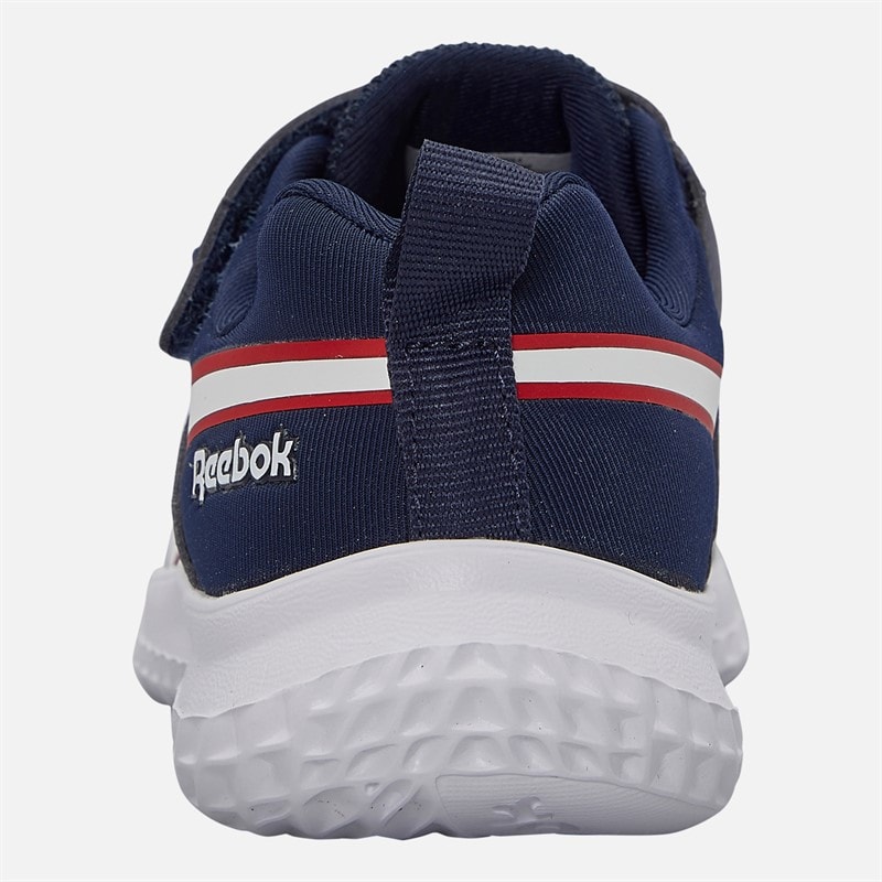 Reebok Kids Rush Runner 5 Elastic Lace And Top Strap Neutral Running Shoes Vector Navy/White/Vector Red - Image 3