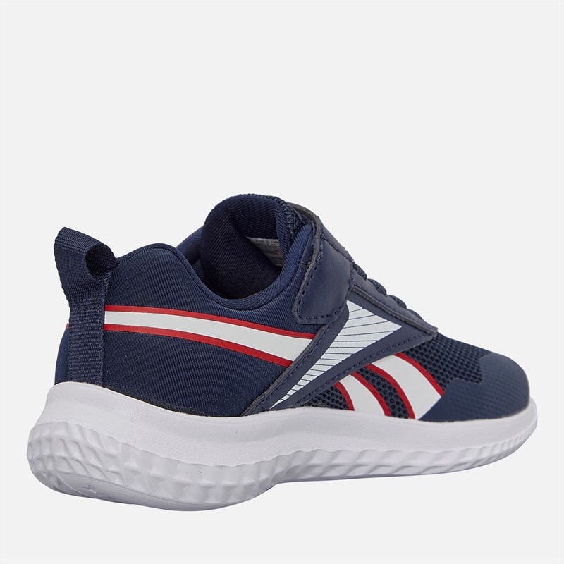 Reebok Kids Rush Runner 5 Elastic Lace And Top Strap Neutral Running Shoes Vector Navy/White/Vector Red - Image 5