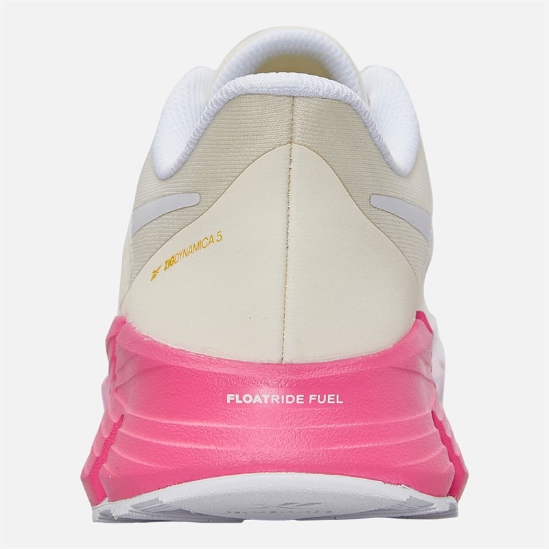 Reebok Womens Zig Dynamica 5 Neutral Running Shoes Vintge Chalk/White/True Pink - Image 3