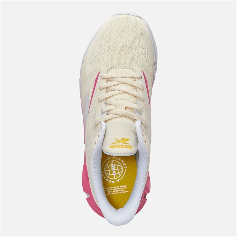 Reebok Womens Zig Dynamica 5 Neutral Running Shoes Vintge Chalk/White/True Pink - Image 4