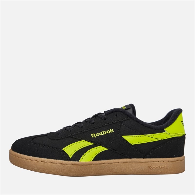 Reebok Junior Smash Edge Trainers Night Black/Solar Acid Yellow/Gum