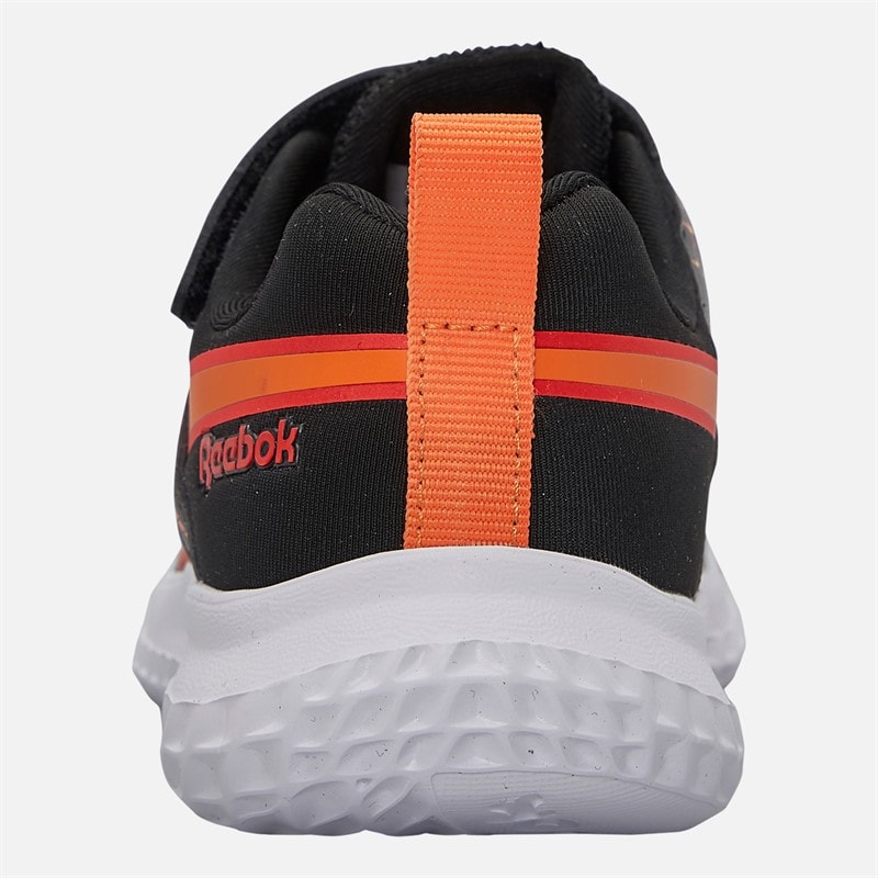 Reebok Kids Rush Runner 5 Elastic Lace And Top Strap Neutral Running Shoes Black/Arena Orange/Sport Red - Image 3