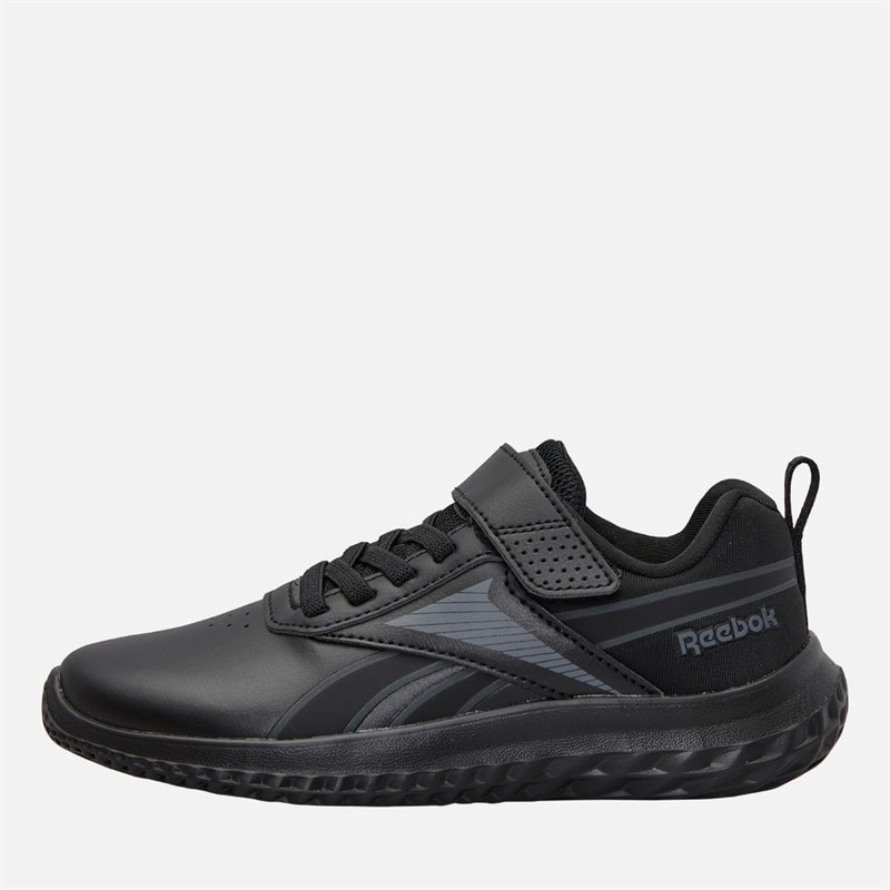 Reebok Kids Rush Runner 5 Elastic Lace And Top Strap Neutral Running Shoes Black/Black/Grey - Image 1