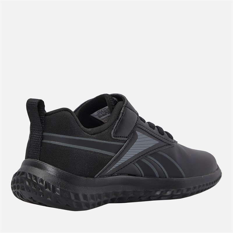 Reebok Kids Rush Runner 5 Elastic Lace And Top Strap Neutral Running Shoes Black/Black/Grey - Image 5