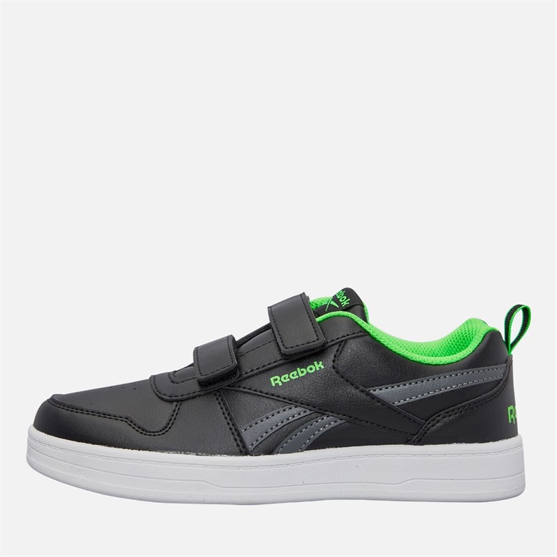 Reebok Boys Royal Prime 2.0 Two Strap Hook And Loop Trainers Black/Grey/Solar Lime - Image 1