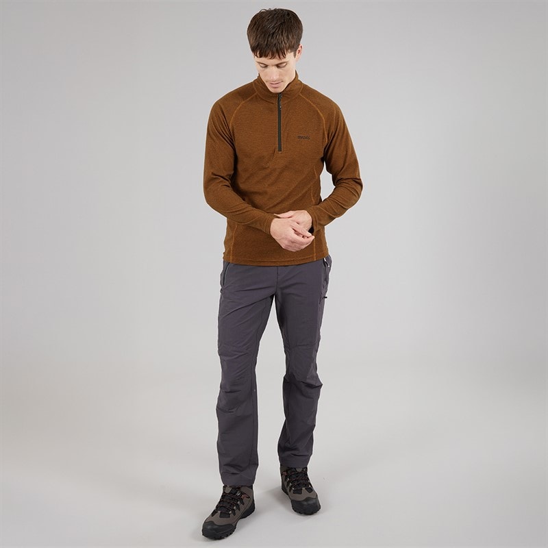 Regatta Mens Montes 1/2 Zip Fleece Pumpkin Spice/Black - Image 4