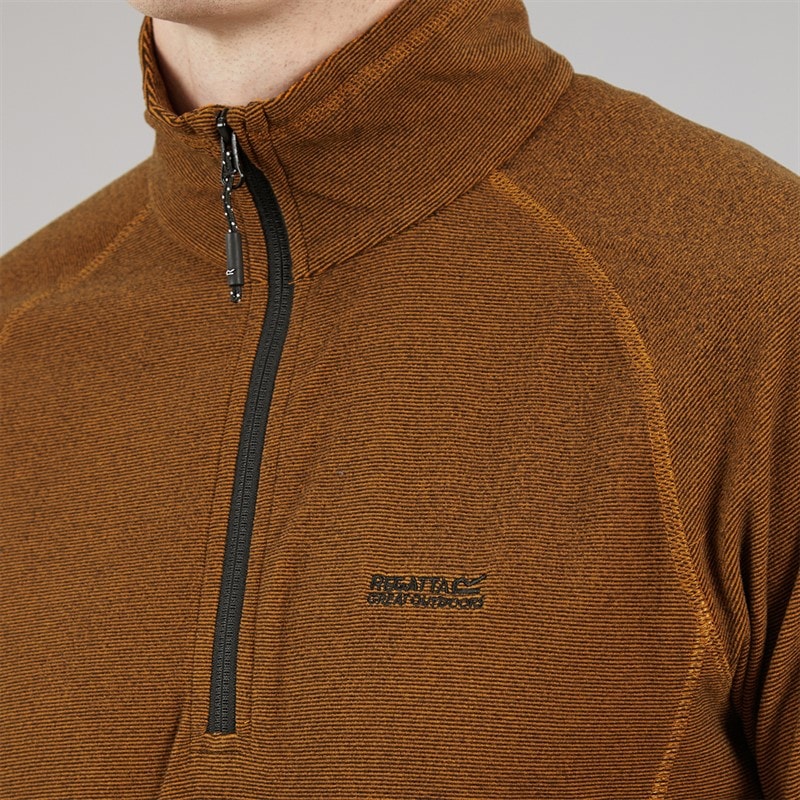 Regatta Mens Montes 1/2 Zip Fleece Pumpkin Spice/Black - Image 5