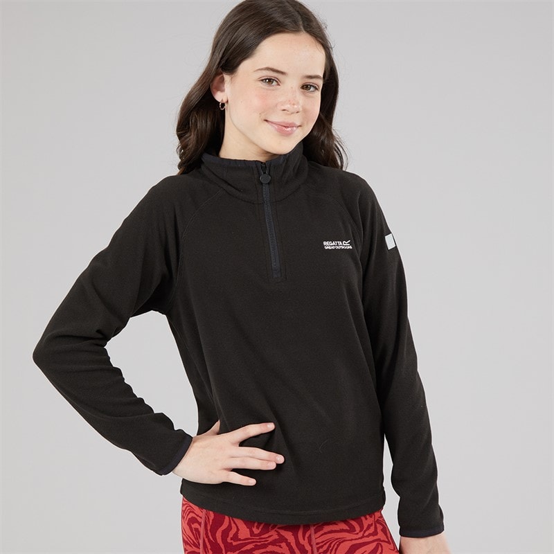 Regatta Girls Loco 1/2 Zip Fleece Black