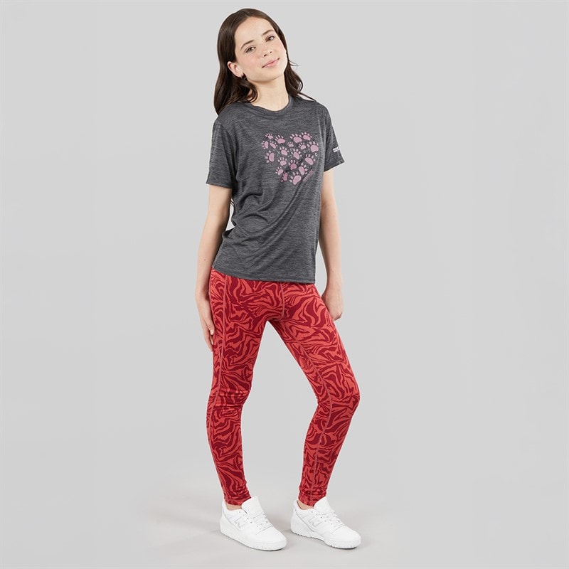 Regatta Girls Barlia Winter Printed Leggings Mineral Red Zebra - Image 3
