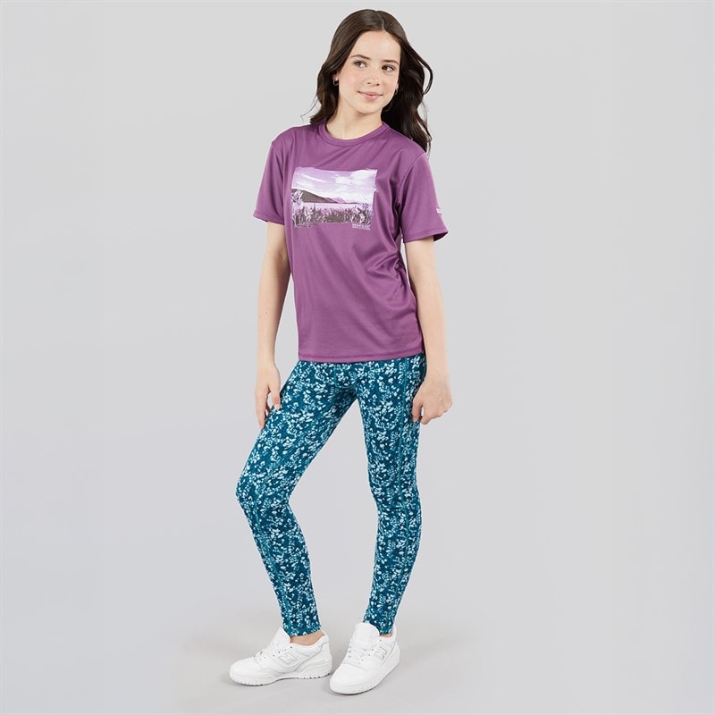 Regatta Girls Barlia Winter Printed Leggings Gulfstream Abstract - Image 3