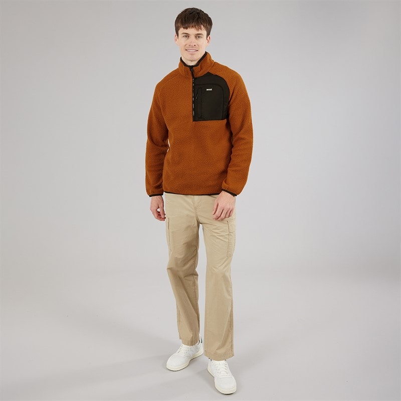 Regatta Mens Frankie Borge 1/2 Zip Fleece Jacket Glazed Ginger - Image 4