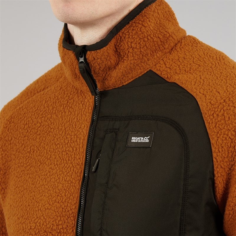 Regatta Mens Frankie Borge 1/2 Zip Fleece Jacket Glazed Ginger - Image 5