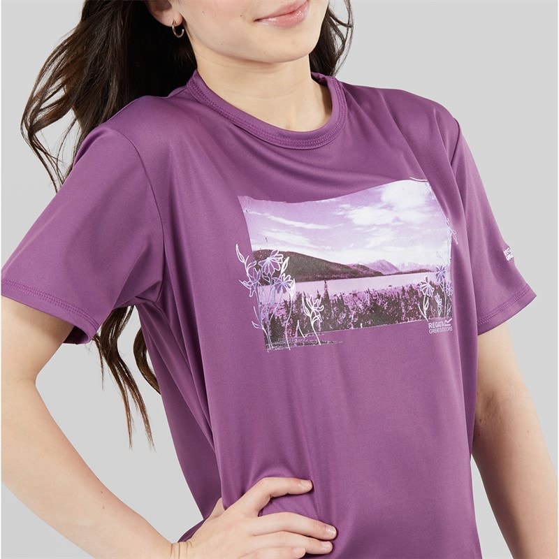 Regatta Girls Alvardo Graphic T-Shirt Sunset Purple - Image 3
