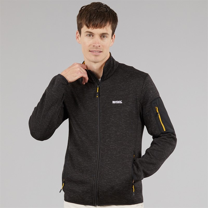 Regatta Mens Newhill Full Zip Fleece Jacket Black - Image 3