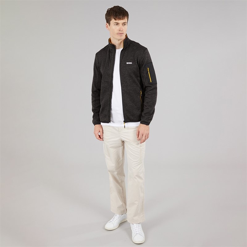 Regatta Mens Newhill Full Zip Fleece Jacket Black - Image 4
