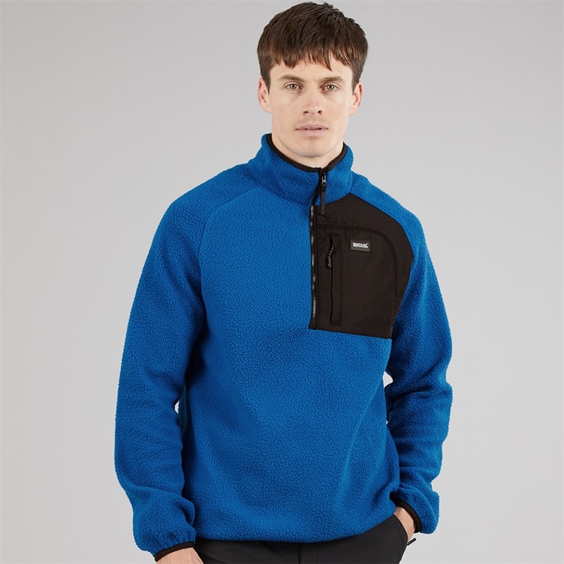 Regatta Mens Frankie Borge 1/2 Zip Fleece Jacket Snorkel Blue