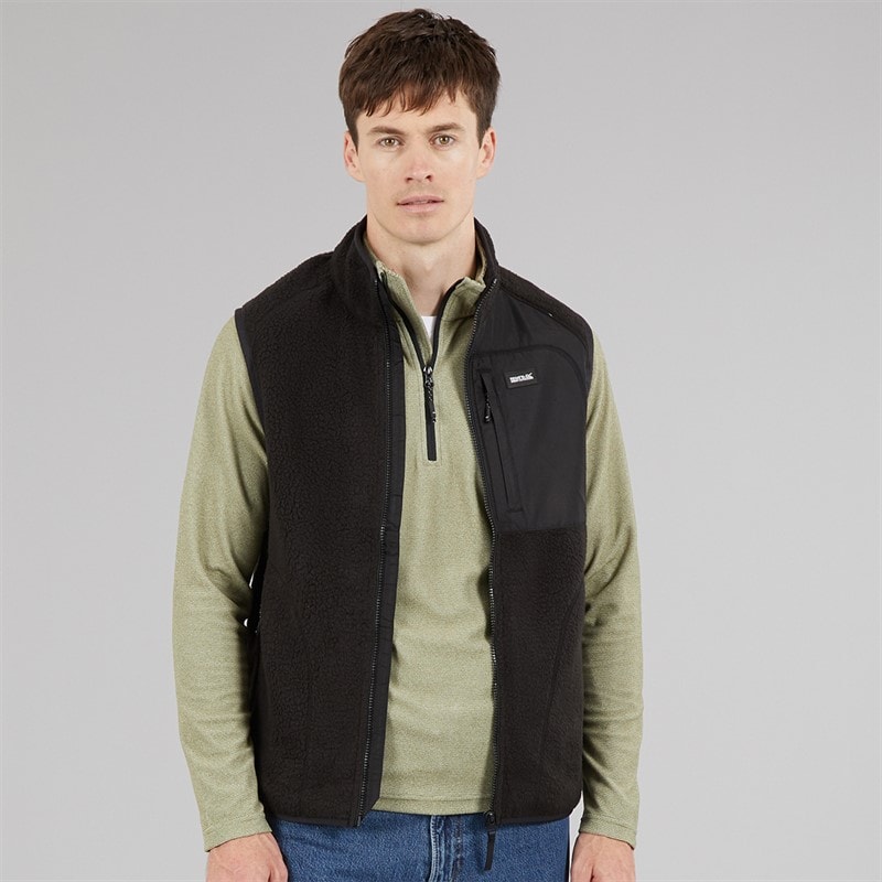 Regatta Mens Frankie Borg Fleece Gilet Black - Image 3