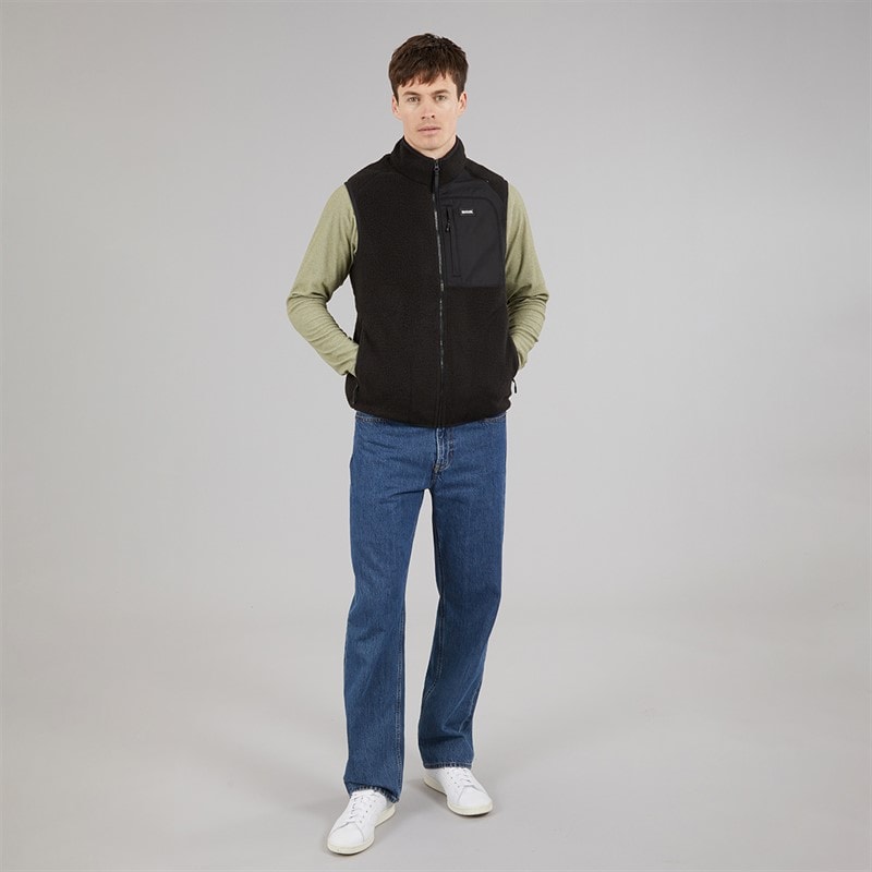 Regatta Mens Frankie Borg Fleece Gilet Black - Image 4